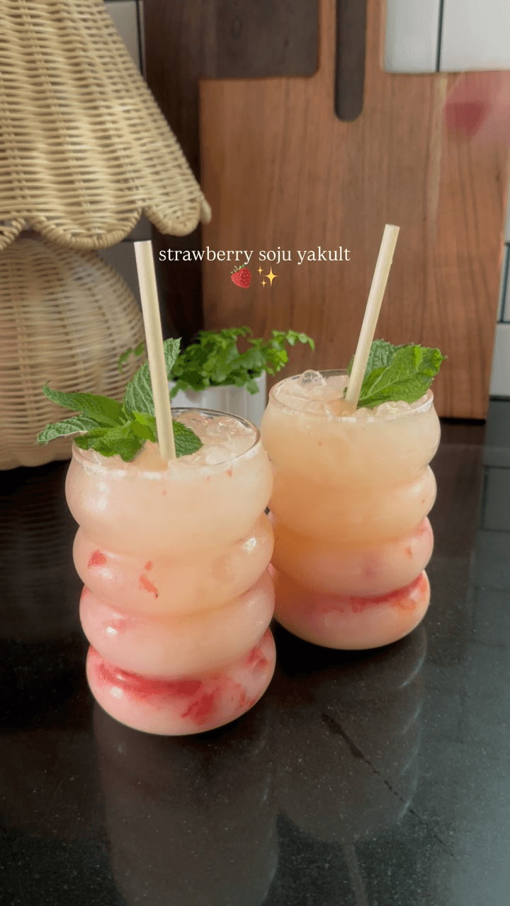Strawberry Soju Yakult Cocktail