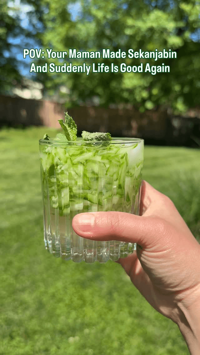 Persian Mint and Cucumber Drink (Sekanjabin)