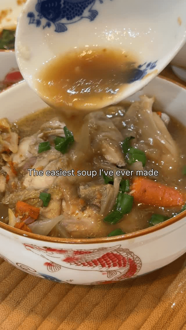 No Water Chicken Soup with Ginger Scallion Sauce