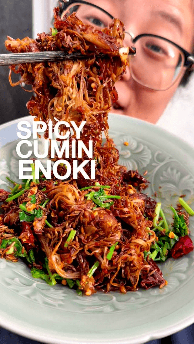 Spicy Cumin Enoki Mushrooms