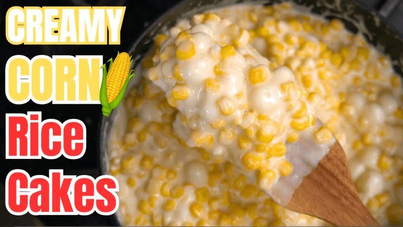 Creamy Cheese Corn with Rice Cakes