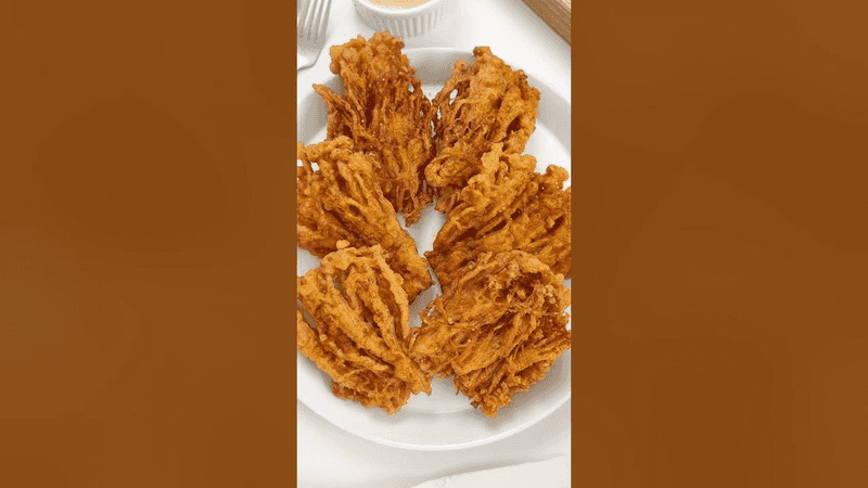 Fried Enoki Mushrooms with Chili Crisp Mayo