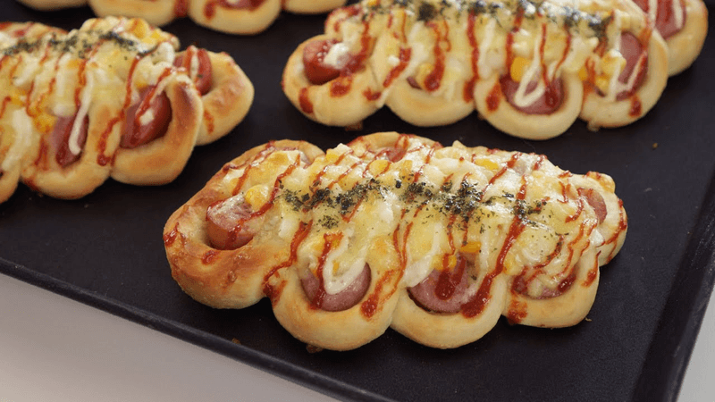 Easy Dough Without a Stand Mixer! Making Sausage Bread at Home (Air Fryer, Paper Cup Measurement)