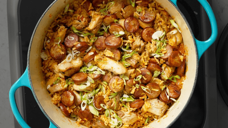 Creole Jambalaya — Chicken & Sausage One-Pot Rice Thumbnail